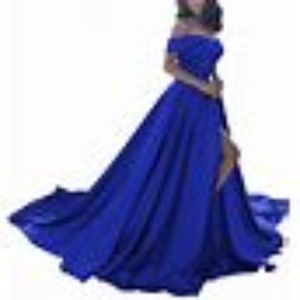 A line split prom evening dress.